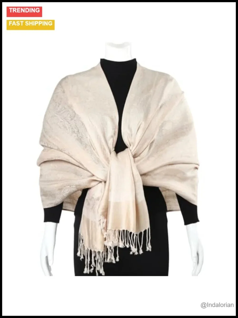 Soft Silky Reversible Pashmina Feel Shawl Wrap Scarf
